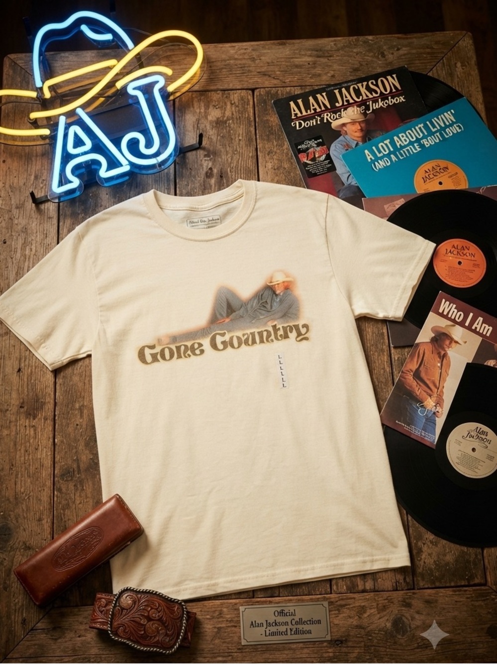 NWT Gina Girls In Action "Gone Country" Alan Jackson Graphic Tee – Size L